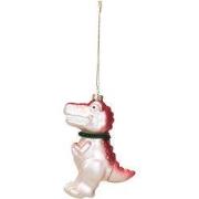 Xmas Hanger - Dino - Glass - Pink - 4,5x9,5x12,5cm