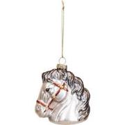 Xmas Hanger - Horse - Glass - White - 8,5x8,5x9cm