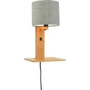 Wandlamp Andes - Bamboe/Taupe - 19x24x36cm