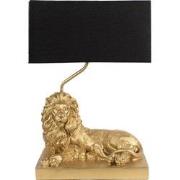 Clayre & Eef Tafellamp Leeuw 32x22x44 cm  Goudkleurig Zwart Kunststof ...