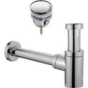 Design sifon Evolution 1" chroom met muurbuis inclusief luxe click was...