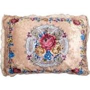 Clayre & Eef Sierkussen 70x50x6 cm Beige Synthetisch Bloemen Kussenhoe...