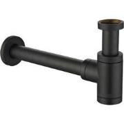 Design sifon Evolution 1" mat zwart met muurbuis