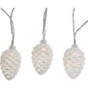 LED Dennenappel lichtsnoer 380 cm 20L transparant/warm wit