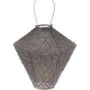Solar lampion diamant ikat 28 cm taupe