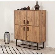 Wandkast Quantum Solo Atlantisch Dennenhout Zwart Melamine 93x115x36 c...