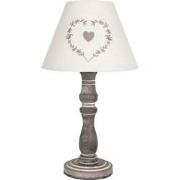 Clayre & Eef Tafellamp Ø 23x40 cm Grijs Hout Bureaulamp