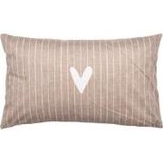Clayre & Eef Kussenhoes 30x50 cm Bruin Polyester Rechthoek Hart