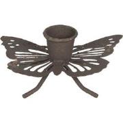 Clayre & Eef Kandelaar  9x6x4 cm Bruin Ijzer Vlinder Kaarsenstandaard
