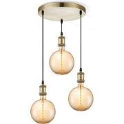 Home sweet home hanglamp Vintage brons 3L Spiral g180 - amber