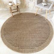 Relax Elly - Laagpolig Jute Rond Vloerkleed - In en Outdoor - Modern T...