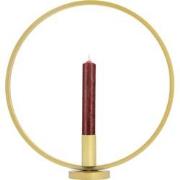 QUVIO Kandelaar - Rond - 29 cm - Metaal - Goud