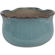 Clayre & Eef Bloempot  Ø 15x9 cm Blauw Keramiek Plantenpot