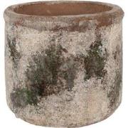 Clayre & Eef Bloempot Ø 14x12 cm Beige Groen Terracotta