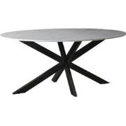 Livingfurn - Eetkamertafel Marble Oval Spider White - 180x90x75 - Marm...