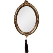 Clayre & Eef Spiegel 16x2x23 cm Goudkleurig Kunststof Glas Ovaal Wands...