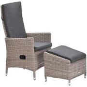 Garden Impressions Collin loungestoel verstelbaar incl. voetenbank - v...