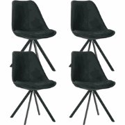 Set van 4 Eetkamerstoelen Jace Velvet Groen - Zonder Armleuningen