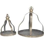 Clayre & Eef Serveerschalen Set van 2  Goudkleurig Ijzer Presenteersch...