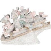 Clayre & Eef Beeld Muis 15x5x11 cm Grijs Polyresin Muis