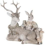 Clayre & Eef Beeld Dieren 16 cm Grijs Beige Polyresin Dieren Woonacces...
