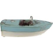 Clayre & Eef Decoratie Miniatuur Boot 24x11x9 cm Turquoise Beige Ijzer...