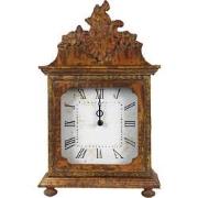 Clayre & Eef Tafelklok  27x12x44 cm Bruin Hout Glas Rechthoek Tafelklo...
