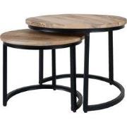 Industriële Salontafel Set van 2 Jelle - Mangohout