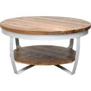 Livingfurn - Salontafel - Mark White - 65x65x33 cm - Mangohout