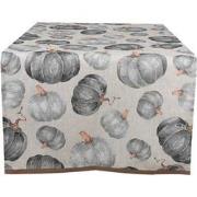 Clayre & Eef Tafelloper 50x140 cm Grijs Katoen Pompoen