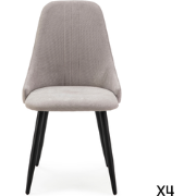 Set van 4 stoelen in stof met zwarte metalen poten L50 cm - MANI