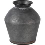 Clayre & Eef Vaas  Ø 39x38 cm Grijs Metaal Rond Decoratie Vaas