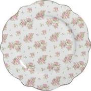 Clayre & Eef Dinerbord  Ø 27 cm Roze Porselein Rozen Eetbord