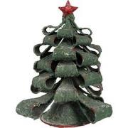 Clayre & Eef Kerstdecoratie Beeld Kerstboom Ø 21x24 cm Groen Papier IJ...