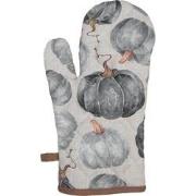 Clayre & Eef Ovenwant 18x30 cm Grijs Katoen Pompoen