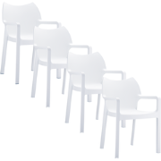 Diva tuinstoel wit - 4 stuks