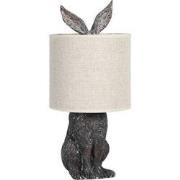 Clayre & Eef Tafellamp Konijn Ø 20x45 cm  Bruin Beige Kunststof Rond B...