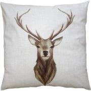 Clayre & Eef Kussenhoes  45x45 cm Beige Bruin Polyester Hert Sierkusse...