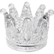 Clayre & Eef Waxinelichthouder Kroon Ø 7x5 cm Transparant Glas
