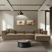 Modulaire hoekbank Sora Bruin