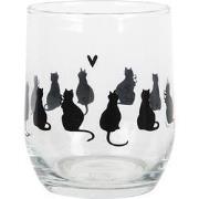 Clayre & Eef Waterglas 300 ml Transparant Glas Katten Drinkbeker