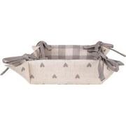 Clayre & Eef Broodmand 35x35x8 cm Beige Grijs Katoen Vierkant Hartjes