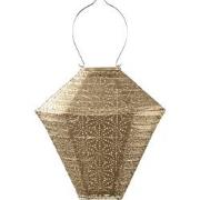 Lumiz Solar Buitenlampion - Sashiko Diamond - 28 cm - Goud