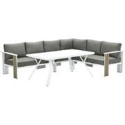 Plato L/D hoekset 5-dlg VW vint. teak/mat wit/moss gr