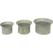 Clayre & Eef Bloempot Set van 3  Ø 40 Ø 34 Ø 28 cm Grijs Metaal Plante...