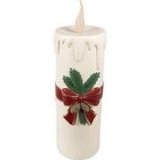 Clayre & Eef Kerstdecoratie met LED-verlichting 18x20x56 cm Wit Kunsts...