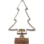 PTMD Windlicht Kennedi - 39x13x62 cm - Hout - Goud