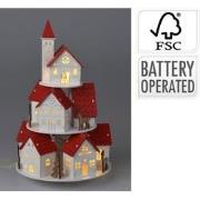 Toren van huizen kerstversiering