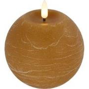 Ledkaars Lyon ro 10x10x11 cm amber