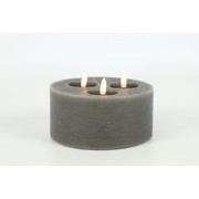 Ledkaars Lyon ro 15x15x10 cm grijs